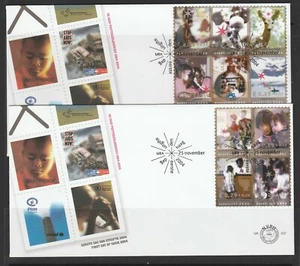 Países Bajos - Juego de 10 Navidad 2004 en muy buen estado usado en dos FDC - Imagen 1 de 1