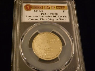 2019-S $1 American Innovation  REVERSE PROOF First Day Of Issue  PCGS PR 70 DCAM - Image 1 of 2