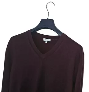 JERSEY DE HOMBRE REISS London Premium Borgoña LANA CUELLO EN V Talla M *En muy buena condición* - Imagen 1 de 7