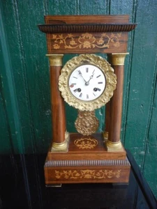 PENDULE HORLOGE A COLONNES PORTIQUE MARQUETERIE N° 2 - Bild 1 von 12