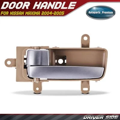 Manija de puerta interior lado izquierdo del conductor beige plateado para Nissan Máxima 2004-2005 Foto 1 de 4