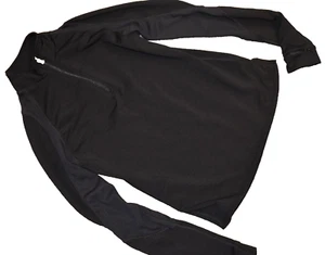 H9 Small UNDER ARMOUR Black Long Sleeve Running Jogging Shirt Zip Wrist Pocket - Picture 1 of 3