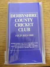 1988 Fixture List: Derbyshire County Cricket Club - Fold Out Card. Any faults wi
