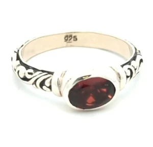 Video Samuel B Behnam 925 Sterling Silver Natural Garnet Engagement Ring Artisan - Picture 1 of 3