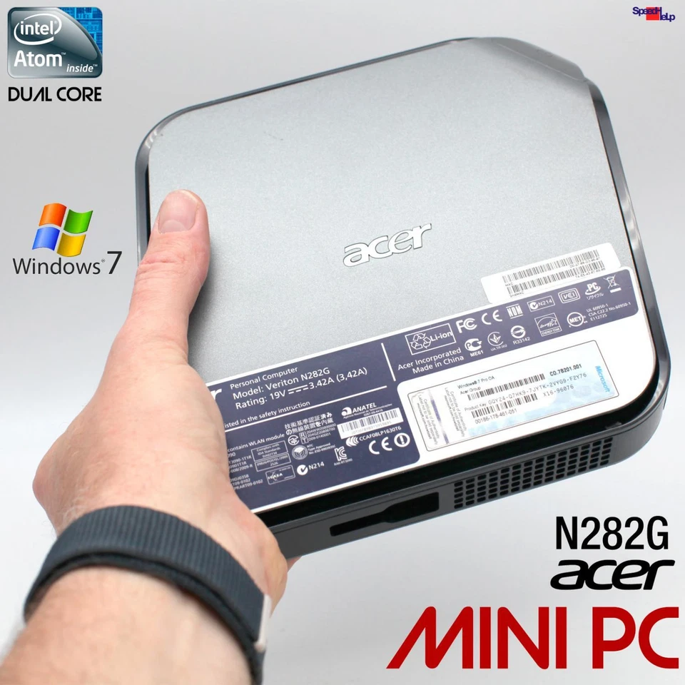 Mini Pc Computer Acer Veriton N282G Intel Atom D525 Dual Core Win 7 Wlan Wi-Fi - Immagine 1 di 4