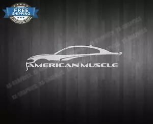 (2) American Muscle Car Outline Decal Sticker Fits Charger Challenger Dodge - Picture 1 of 2