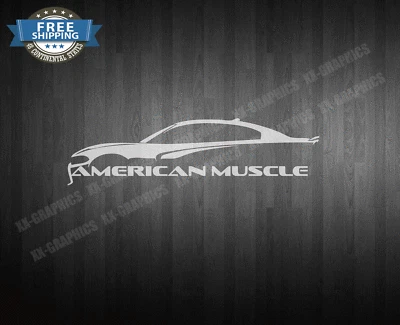 (2) American Muscle Car Outline Decal Sticker Fits Charger Challenger Dodge - Image 1 of 2