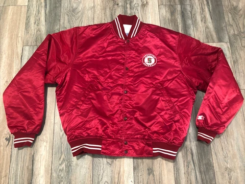 Vintage Starter Stanford Cardinal NCAA Baseball Satin Jacket Men’s 2XL USA EUC Cover