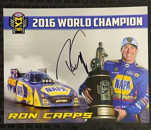 SIGNED Ron Capps - Napa Auto Parts 8x10" Racing Promotional Card FVF 7.0 - Picture 1 of 2