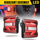 LED Tail Lights For 2018-2021 Jeep Wrangler JL w/ Unique Red Arrow Lamp Signal