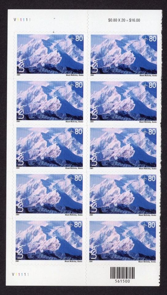 Scott #c137 Mt McKinley National Park Plate Block of 10 Airmail Stamps MNH Left - Image 1 of 1
