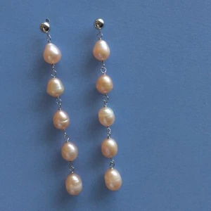 JTV 6-10mm White Cultured Freshwater Pearl Rhodium Over Sterling Silver Earring - Picture 1 of 6