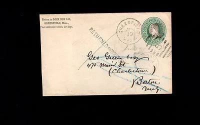 Greenfield MA PSE 1878 Cover & F Fessenden Letter Charletown Auxiliary 2s - Image 1 of 3