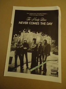 The Moody blues Never comes the day poster AD per 45 giri Deram records - Foto 1 di 1