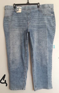 Straight Jeans Pant Women Size Plus 4X Mid Acid Wash - Picture 1 of 4