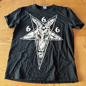 Black Metal Baphomet Black Crew Goat Star Devil Large 666 - Bild 1 von 7