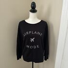 Airplane Mode Black Crewneck Sweatshirt Size Medium 