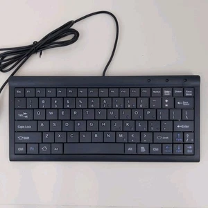 Mini clavier filaire USB compact mince portable PC portable Windows QWERTY noir  - Photo 1/3