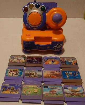 VTech Vsmile tv learning system lot 1 Console 1 controller 12 games works fine - Image 1 of 4
