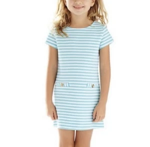 Lilly Pulitzer Girls Size 8 10 Blue White Stripe Dress - Picture 1 of 5