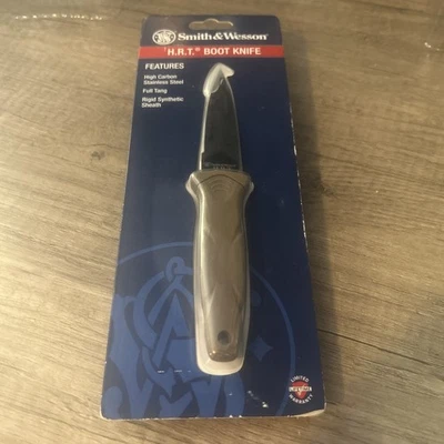 Cuchillo fijo Smith & Wesson HRT Bota 4,87" hoja de acero inoxidable mango de goma Foto 1 de 2