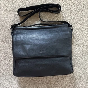 Hugo Boss Mensajero Bolso de Hombro Bandolera Cartera Cuero Negro 15 Pulgadas - Imagen 1 de 14