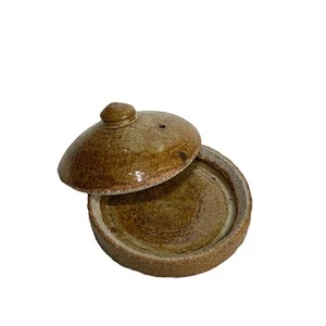 Artist made Pottery Lidded bowl 4.5” Trinket incense Smudge Dish - Picture 1 of 6