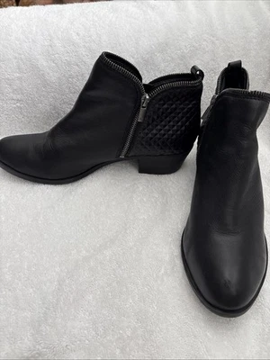 Women's Lucky Brand Bartalino Booties Black Quilted Leather Ankle Boots, 11 M - Image 1 of 4