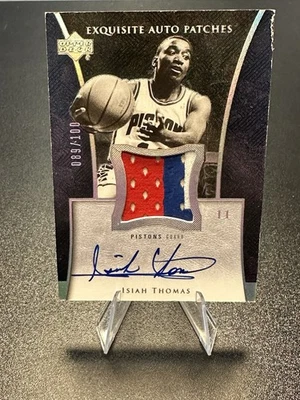Parches automáticos Isiah Thomas Exquisite Collection 2004-05 cubierta superior #/100 pistones Foto 1 de 2