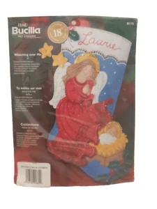 Bucilla Angel Stocking Kit Watching Over Me Baby Jesus 18" Felt Applique NEW! - Picture 1 of 6