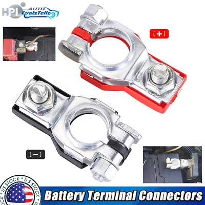 2x Negative/Positive Top Post Battery Cable Wire Terminal Automotive Terminals - Image 1 of 4