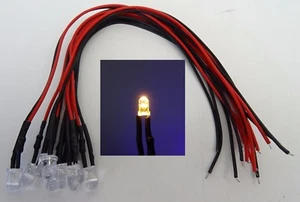 10 unidades LED 5mm p. ej. como iluminación doméstica blanco cálido 16V - 24V cableado (L1) - Imagen 1 de 1