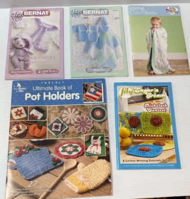Bernat ,Lily,Crochet Precious Pieces to Knit and Crochet Booklets Baby Lot of 5 - Image 1 of 4