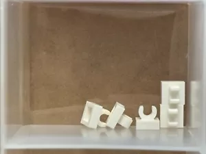 LEGO Parts - White Tile, Modified 1 x 1 with Open O Clip - No 15712 - QTY 5 - Picture 1 of 1