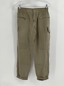 Club Monaco Pants Cargo Silk Women Size 00 Green Beige Tan - Picture 1 of 14