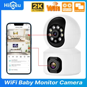 Hiseeu 2MP+2MP Dual Lens 2.4G WiFi Wired Indoor Home Security Smart Camera Audio - Picture 1 of 16
