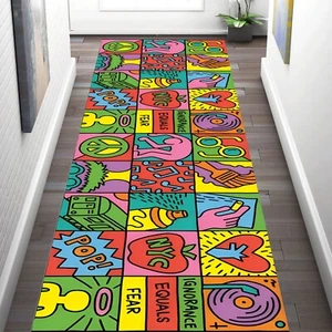 Keith Haring Rug,Doodle Rug,Dancing Man Rug,Dancing Pop Art,Fan Rug L575 - Picture 1 of 15
