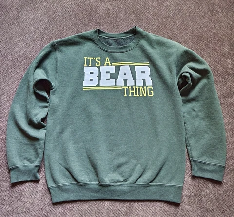 Vintage Baylor Bears Sweatshirt It's a Bear Thing Green Long Sleeve Medium Cover