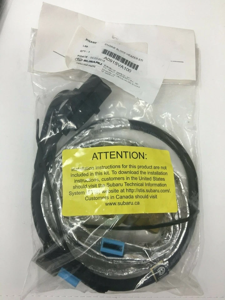 Subaru STi 2015-2021 OEM bloque de motor calentador A091SVA100 genuino nuevo de fábrica Foto 1 de 2