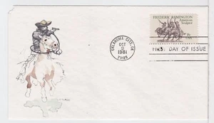 TurtlesTradingPost- Frederick Remington- 1981- FDC #1934 Claus Watercolor Cachet - Picture 1 of 2
