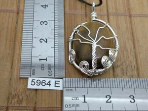 Pendentif arbre de vie OEIL DE TIGRE + CORDON reglable - reiki chakra wicca - Picture 1 of 4