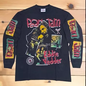 Pearl Jam t shirt manica lunga vintage nero cotone sbiadito ristampa taglia XL 002 - Foto 1 di 23