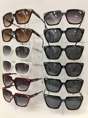 Gafas de sol WY48 para mujer mariposa con picos plateados en templo al por mayor 12 pares Foto 1 de 4