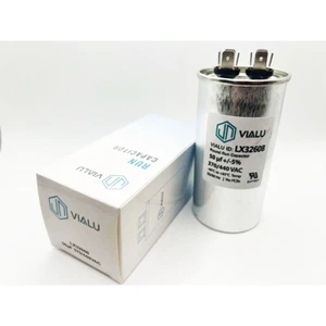 VIALU - 50 uf/MFD 370 VAC volts Round Run Capacitor 50/60 Hz - Picture 1 of 2