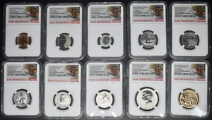 2018-S Silver Reverse Proof 10 Coin Set NGC PF69 Early Releases - ✪COINGIANTS✪ - Picture 1 of 2