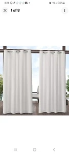 Delano Heavyweight Textured Indoor/outdoor Grommet Top Curtain Panel Pair 54"x96 - Picture 1 of 3