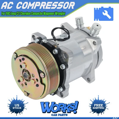 A/C AC Compressor For 1985 Jeep CJ7 Cherokee Comanche Wagoneer Wrangler - Изображение 1 из 4