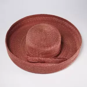 Frank Olive Private Collection Wide Brim Straw Hat Rose Gold VTG - Picture 1 of 5