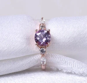 Beauty Alexandrite Gemstone 925 Sterling Silver Bridal Engagement Ring- All Size - Picture 1 of 6