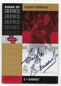 00/01 UD HEROES SIGNS OF GREATNESS BUYBACK AUTOGRAPH Gilbert Perreault #GP - Bild 1 von 4